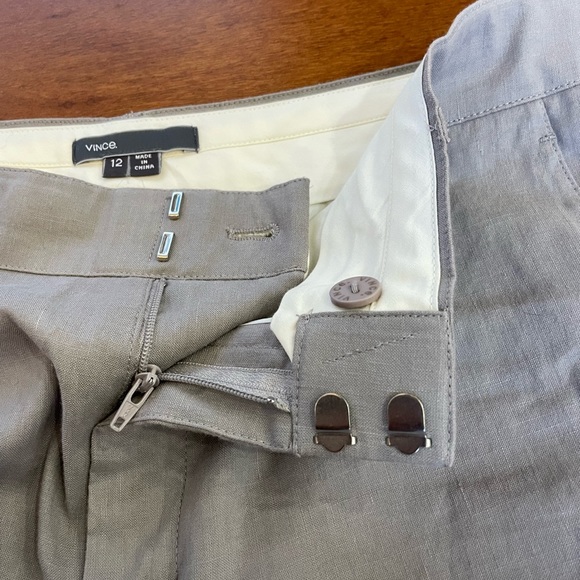 VINCE Linen Blend High Waisted Pants 12 - Picture 7 of 10